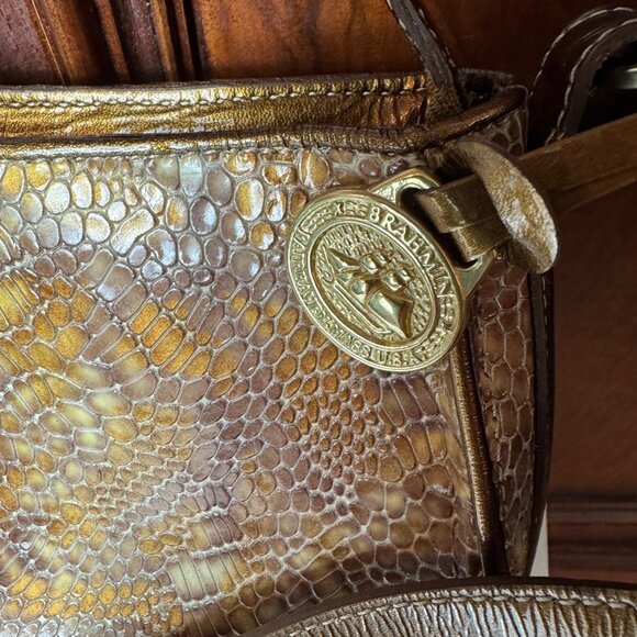 Brahmin Gold and Brown Shoulder Bag - Picture 2 of 5